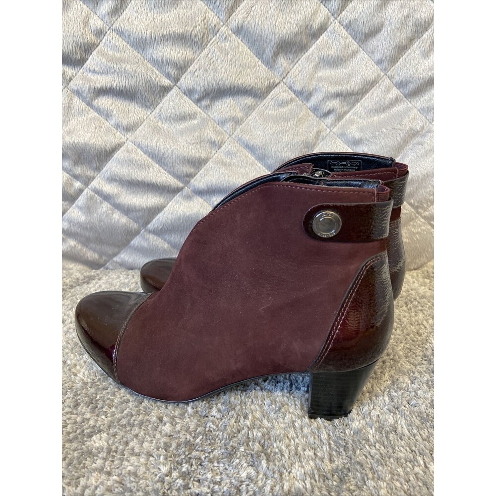 Ara Boots Luftpolster Maroon Zip Up Made In Romania 4 H Heel‎ German Design